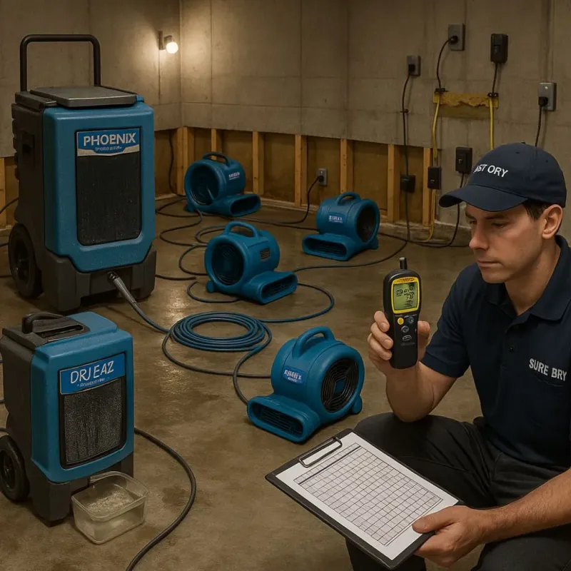 Structural Drying and Dehumidification process in Mount Angel, OR